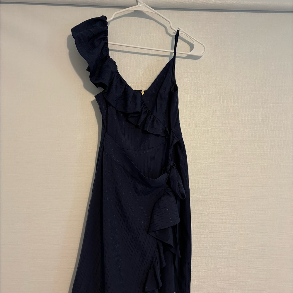 Lilly Pulitzer One Shoulder Navy Dress